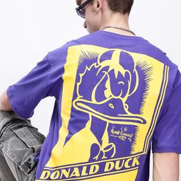 Kook N Keech Disney Donald Duck Drop-Shoulder Sleeves Pure Cotton Oversized T-shirt-image-8