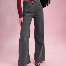 DressBerry Women Mid-Rise Wide Leg Stretchable Jeans-image-81
