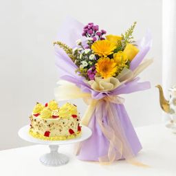 Rasmalai Burst Cake And Floral Harmony Combo-image-67
