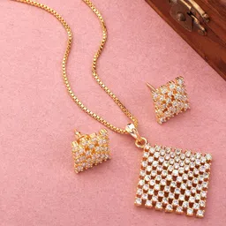 SHILLYN Gold-Plated CZ Studded Jewellery Set-2