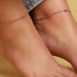Zavya 92.5 Sterling Silver Heart Anklet for Women - Pair of 2-image-81