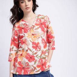 Anouk Rustic Floral Print Short Kurti-picture-4