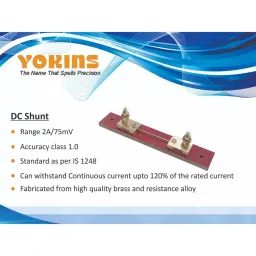 Yokins DC Current Shunt 2 A/75 mV As per IS 1248 for Current Measurement image 2