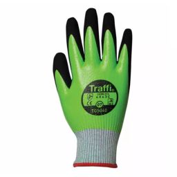 Traffi Cut Resistant Nylon Gloves Nitrile Coating Green Size 9, TG5060-09 (1 Pair)-image-69