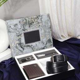 SAZARA Men Reversiable Belt , Wallet, Keychain and Pen Gift Set-image-15