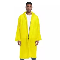 AM SAFE-X Standard Size Knee-Long Nylon Polyester Yellow Color Hooded Portable Rain Coat For Men & Women-image-57