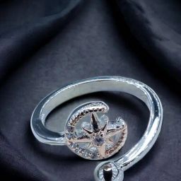 Taraash 92.5 Sterling Silver Adjustable Star Design Casual Ring for Women-image-3