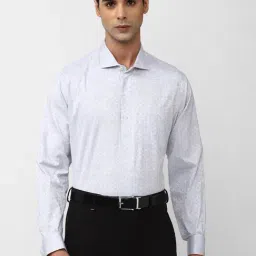 Van Heusen Grey Cotton Regular Fit Printed Shirt-image-46