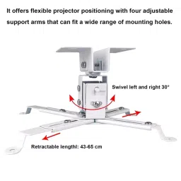 Sii 3 ft Projector Ceiling Mount and Wall Stand Adjustable Bracket (Weight Capacity: 20 Kg) image 4