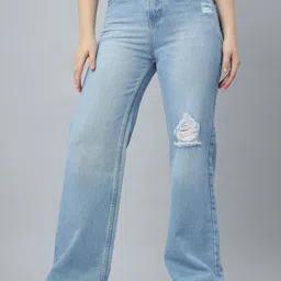 FREYAA Women Straight Fit Mid-Rise Light Fade Jeans-image-83