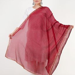 Karthav Fashion Floral Embellished Stones Work Cotton Kota Dupatta-31