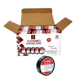 FORUS 18 mm x 7 m Cosmo ISI Marked Adhesive PVC Electrical Insulation Tape Black (Pack of 30)-27