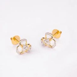 P.N.Gadgil Jewellers 14k Gold Garden Grace Stud Diamond Earrings For Women-image-70