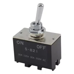 NKK SWITCHES SWITCH, TOGGLE, DPST, 30A, 250VAC, S821-26