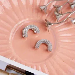Curio Cottage 925 Silver Glittering Earrings for Women-image-27