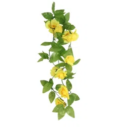 Nutts Yellow 2 Pieces Hanging Rose Artificial Flower-22