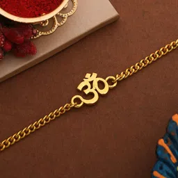 Voylla Gold-Toned Om Bracelet Style Rakhi-51