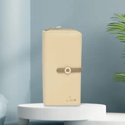 Lavie Beige Solid Zip Around Wallet for Women-image-15