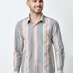 BAESD Men Standard Multi Stripes Opaque Striped Casual Shirt-image-54