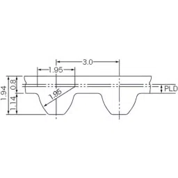 Mitsuboshi Chloroprene Rubber Super Torque Timing Belt S3M Type (Length 648 mm, Teeth 216), 100S3M648G-image-31