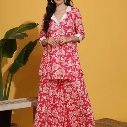 SUFIZA LIFESTYLE Printed Tunic & Palazzos Co-Ord Set-picture-18