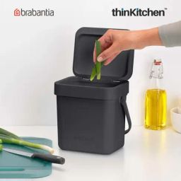 Brabantia Grey Plastic Sort & Go Waste Bin (3 L)-11