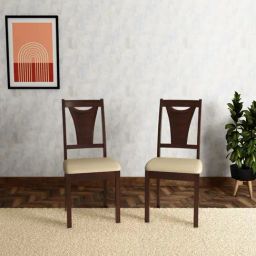 Godrej Interio Swish Brown Wood Dining Chair (Set of 2)-image-18