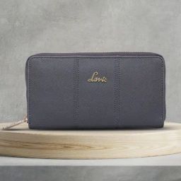 Lavie Astrid Dark Grey Textured Zip Around Wallet for Women-7