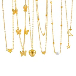 DIVASTRI Set Of 6 Gold-Plated Artificial Beaded Chain image 2