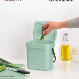 Brabantia Green Plastic Sort & Go Waste Bin (3 L)-10