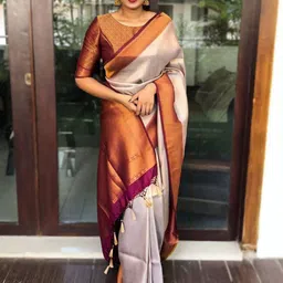 HANDSEL Woven Design Zari Pure Silk Banarasi Saree-image-103