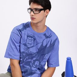Kook N Keech Marvel Hulk Print Drop-Shoulder Sleeves Pure Cotton Oversized T-shirt-image-39