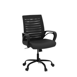 AB Designs Boom Mesh Mid-Back Fixed Armrest Ergonomic Chair Black-24