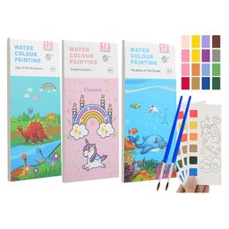 Muren Watercolor Painting Book with Brush for Kid Set of 3 Multicolor-picture-25