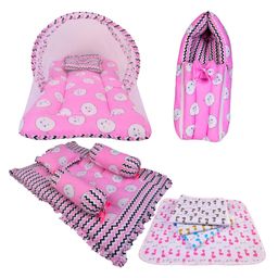 Babytoons Baby 4 Piece Bedding Set with Pillow and Bolsters Sleeping Bag and Bedding Set and Waterproof Sheets (0-12 Months, Pink)-22