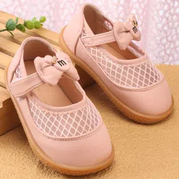 Babyoye Velcro Closure Ballerina with Bow Applique - Pink-picture-46