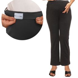 Mama & Bebe Spandex Knit Solid Four Way Stretch Flexible Fit Maternity Pants - Anthracite Black-image-4