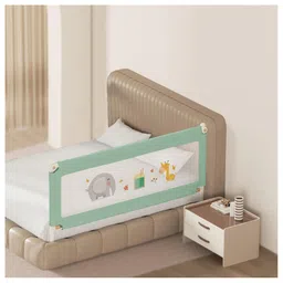 Kids Station Foldable Bed Rail Guard for Kids & Toddlers 1 Side, Green (180 x 80 cm) Adjustable Height, Baby Safety Fence for King Size Bed (6ft, Basic)-picture-39