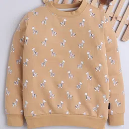 BABY NATION Knitted Knit Full Sleeves Giraffe Printed Light Winter Sweatshirt - Yellow-picture-23