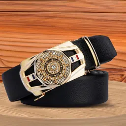 WINSOME DEAL Men Textured Slider Buckle Casual Belt-image-96