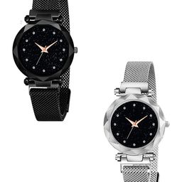 Gopal Shopcart Unisex Pack of 2 Embellished Dial & Stainless Steel Straps Analogue Watch-picture-33