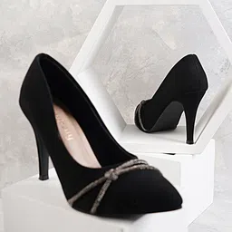 DressBerry Velvet Party Slim Heeled Pumps-58
