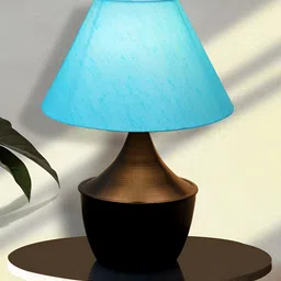 Homesake Blue Metal Contemporary Bell Shaped Table Lamp-20