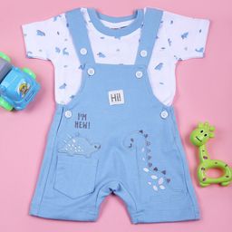 V-Mart Infant Boys Printed Cotton Dungarees With T-Shirt-image-21