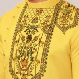 DEVOILER Men Ethnic Motifs Printed Thread Work Kurta image 3