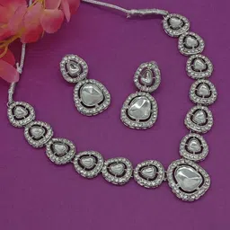 Bienvene Silver-Plated Stone Studded Jewellery Set-picture-25