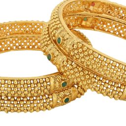 Adwitiya Collection Set Of 4 Gold-Plated Bangles image 4
