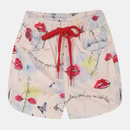 Kiddopanti Kids Peach Printed Shorts-picture-30