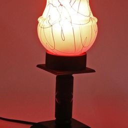 SOMIL Black Printed Glass Cylindrical Shaped Table Lamp-image-95