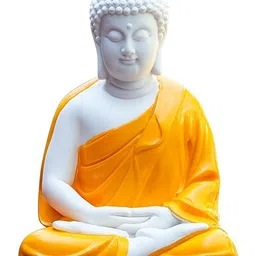 SSS SCULPTURE Orange Sitting Buddha Idol-picture-34